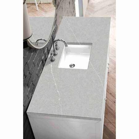 James Martin Vanities Athens 60in Single Vanity, Glossy White w/ 3 CM Eternal Serena Top E645-V60S-GW-3ESR